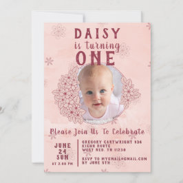 Roze krabbelbloemen foto kaart