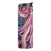 Roze Kraken Octopus Tentacles Thermosbeker (Gedraaid links)