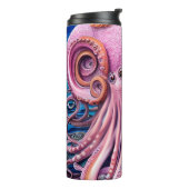 Roze Kraken Octopus Tentacles Thermosbeker (Gedraaid links)