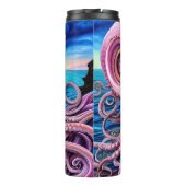 Roze Kraken Octopus Tentacles Thermosbeker (Achterkant)