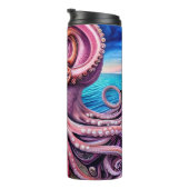 Roze Kraken Octopus Tentacles Thermosbeker (Geroteerd rechts)
