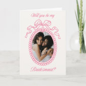 Roze Kralen Lijst Bow Bruidsmeisje Voorstel (Voorkant)