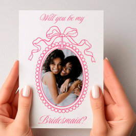 Roze  Kralen Lijst Bow Bruidsmeisje Voorstel