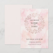 Roze Krans Bruiloft Save The Date (Voorkant / Achterkant)