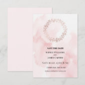 Roze Krans Bruiloft Save The Date (Voorkant / Achterkant)