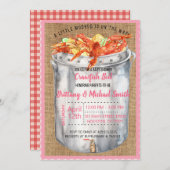 Roze kreeften Baby shower uitnodiging (Voorkant / Achterkant)