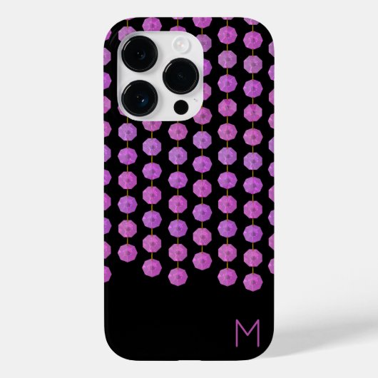 Roze Kristal Strands Monogram Telefoon Case (Achterkant)