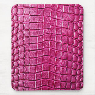 Roze Krokodil Alligator Huid Faux Lederen Print Muismat