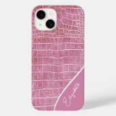 roze krokodil, gepersonaliseerd Case-Mate iPhone case (Achterkant)