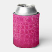 Roze krokodillenhuid, lederen textuur blikjeskoeler (Blikje Voorkant)