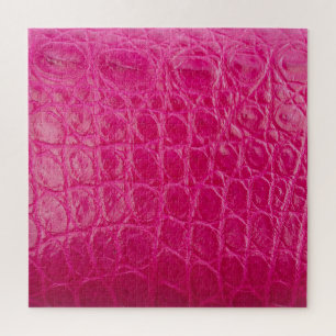 Roze krokodillenhuid, lederen textuur legpuzzel