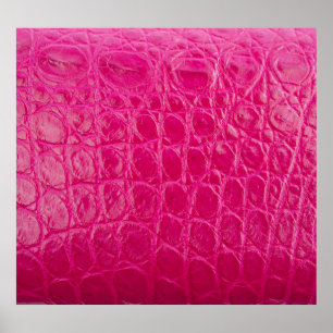 Roze krokodillenhuid, lederen textuur poster