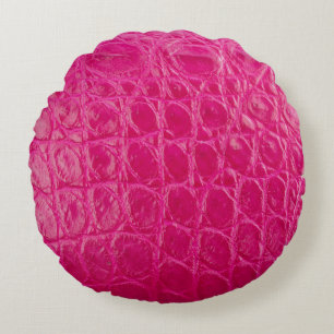 Roze krokodillenhuid, lederen textuur rond kussen