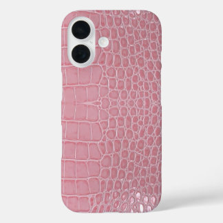 Roze Krokodillenleren Esthetiek iPhone 16 Hoesje
