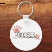 Roze Kroon en Wand Princess Sleutelhanger (Voorkant)