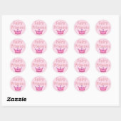 Roze Kroon Fairy Prinses Ronde Sticker (Vel)