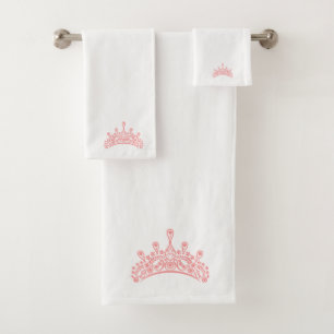 Roze Kroon Illustratie Bad Handdoek