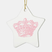 Roze kroon keramisch ornament (Links)