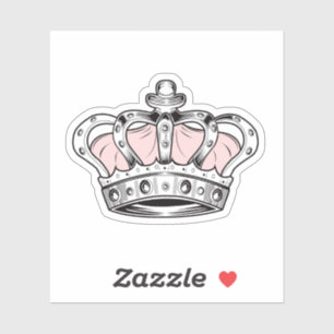 Roze Kroon Koningin Royale Meisjesachtige Glam Est Sticker