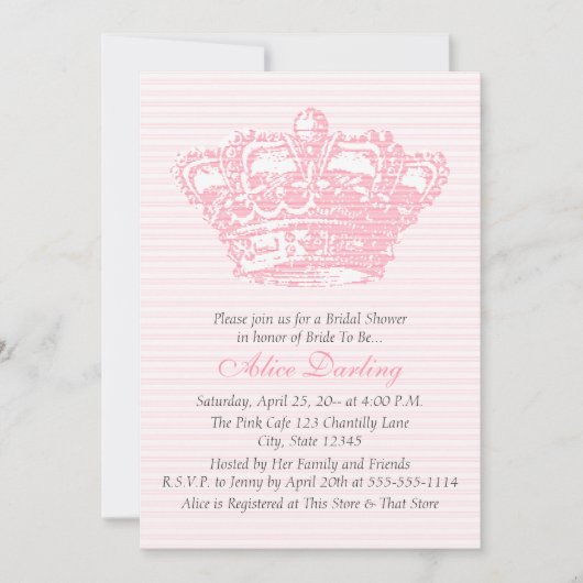 Roze kroon uitnodiging (Voorkant)