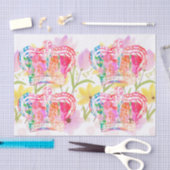 Roze kroonbloemen waterverf pastelontkoppeling tissuepapier (Craft)