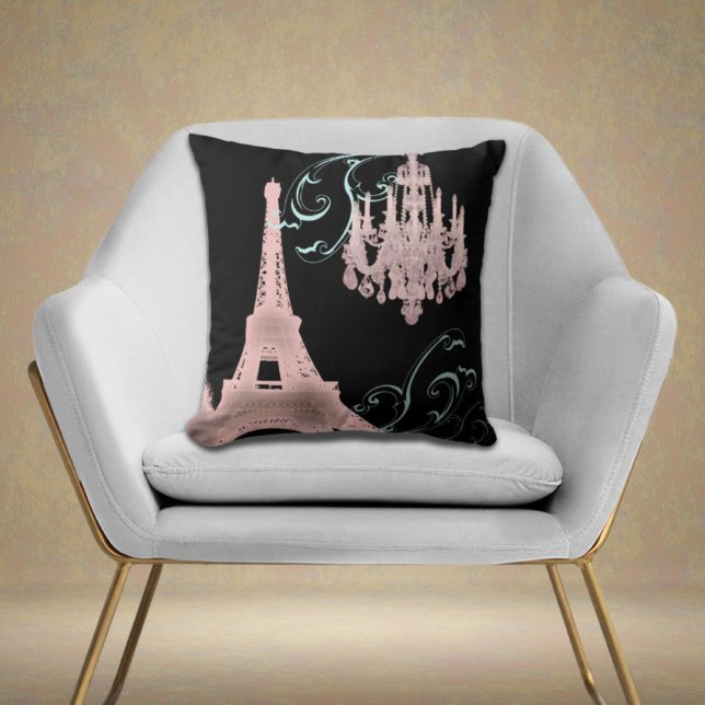 roze Kroonluchter  paris decor Kussen (pink Chandelier vintage paris decor Pillow)