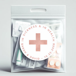 Roze kruis in de ziekte en in de Health Hangover K Ronde Sticker