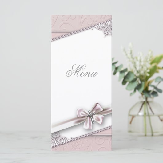  Roze Kruis Menu Kaart (Staand voorkant)