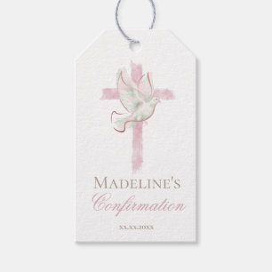 Roze kruis ter bevestiging cadeaulabel