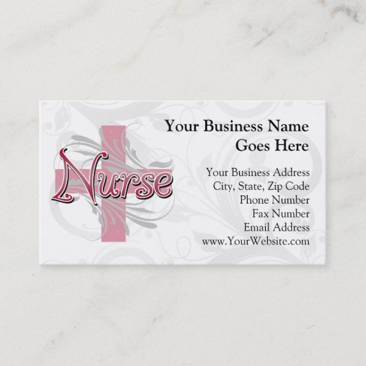 Roze kruis/wervelkolom visitekaartje (Voorkant)