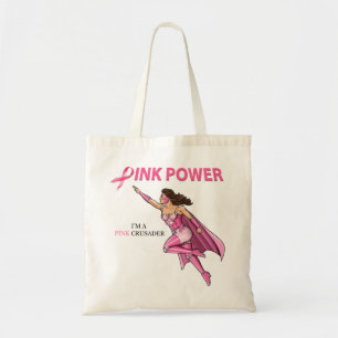 Roze kruiser Borstkanker Canvas tas 2