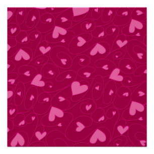 Roze krullende harten perfect poster