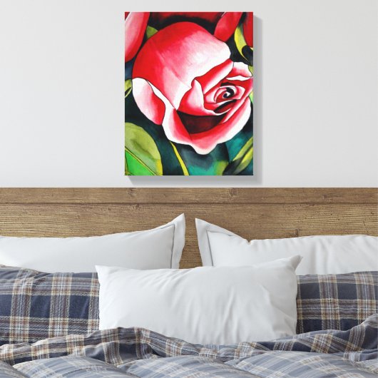 Roze kunstbloem voor het schilderen van waterverf canvas afdruk (Insitu (Slaapkamer))