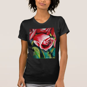 Roze kunstbloem voor het schilderen van waterverf t-shirt