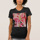 Roze kunstbloem voor waterverf t-shirt (Voorkant)
