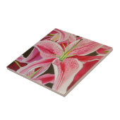 Roze kunstbloem voor waterverf tegeltje (Zijkant)