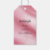 Roze kunstleder cadeaulabel (Voorkant)