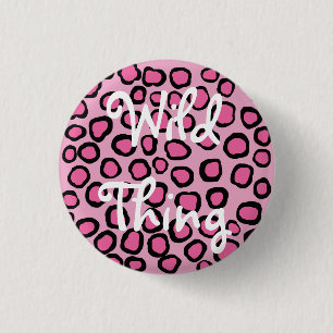 Roze kunstvlekken drukken Wilde Dingen af Ronde Button 3,2 Cm