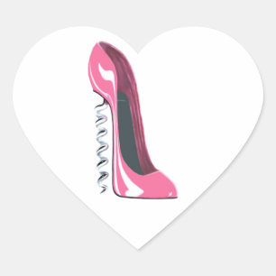 Roze Kurkentrekker Hoge Heel Stiletto Schoenkunst Hart Sticker
