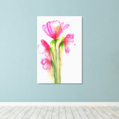 Roze kwartet canvas afdruk (Insitu (Houten vloer))