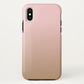 Roze Kwarts en Iced Coffee Ombre Roze Bruin iPhone X Hoesje