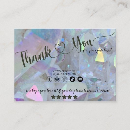 Roze Kwarts Kristal Dank u Kaarten Visitekaartje (Voorkant)
