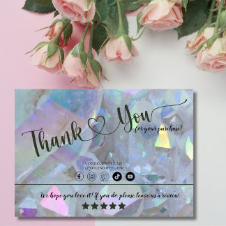 Roze Kwarts Kristal Dank u Kaarten Visitekaartje