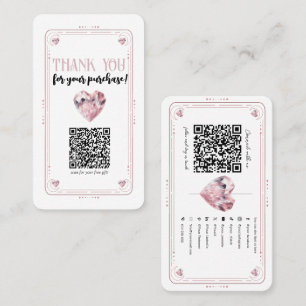Roze Kwarts Roze Hart Kristal Social Media QR Visitekaartje