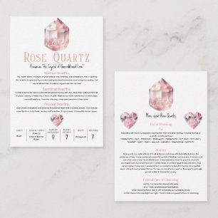 Roze Kwarts Roze Kristal Metafysische Betekenis Visitekaartje