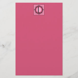 Roze L-monogram Briefpapier