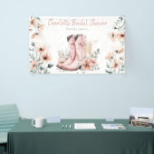 Roze Laarzen & Borrelende Champagneglas Bruidsmeis Spandoek (Beurs)