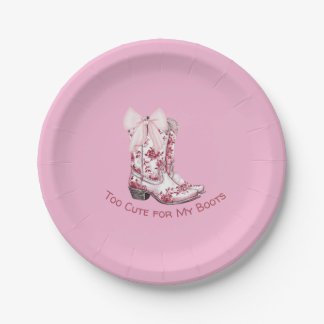 Roze laarzen en bogen borden papieren bordje