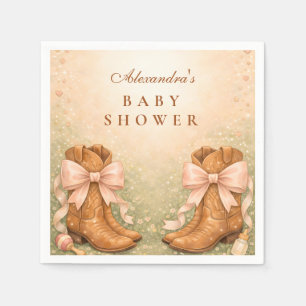 Roze Laarzen en Strikken Meisje Baby Shower Servet