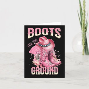 Roze laarzen op Da Ground Western Cowgirl Pet en B Kaart